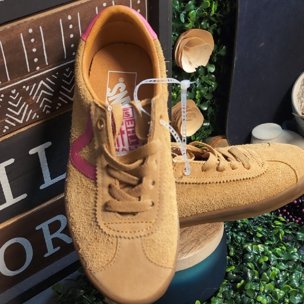 Sassy Suede & Popn Pink Leather Ladies Vans - Picture 7 of 14